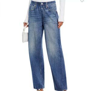 rag & bone | Miramar High Rise Wide Leg Cotton Terry Sweatpant Jeans | Size M